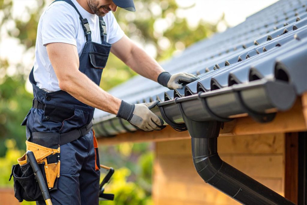 Clean gutter allowing water to flow freely
