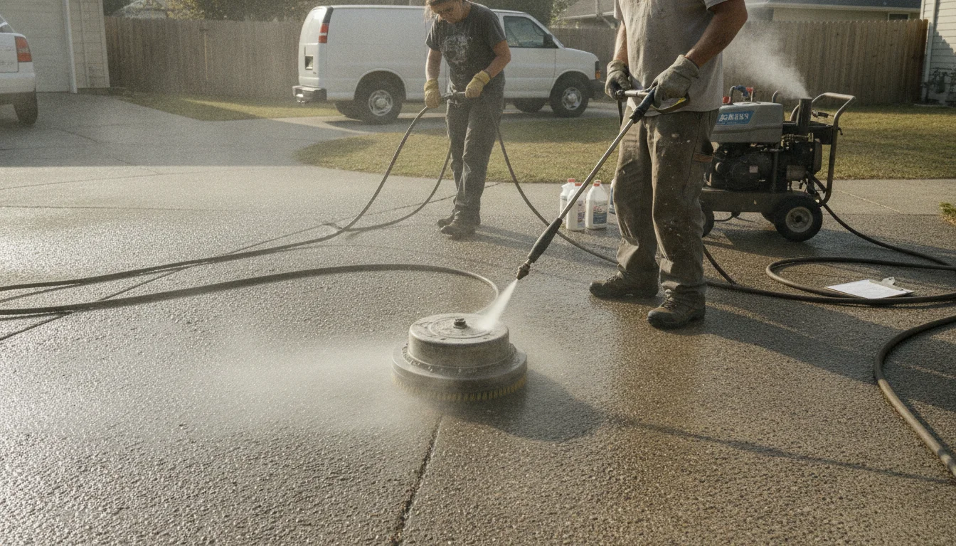 Choosing the right pressure washing contractor in Lake Charles with proper nozzles and surface cleaners