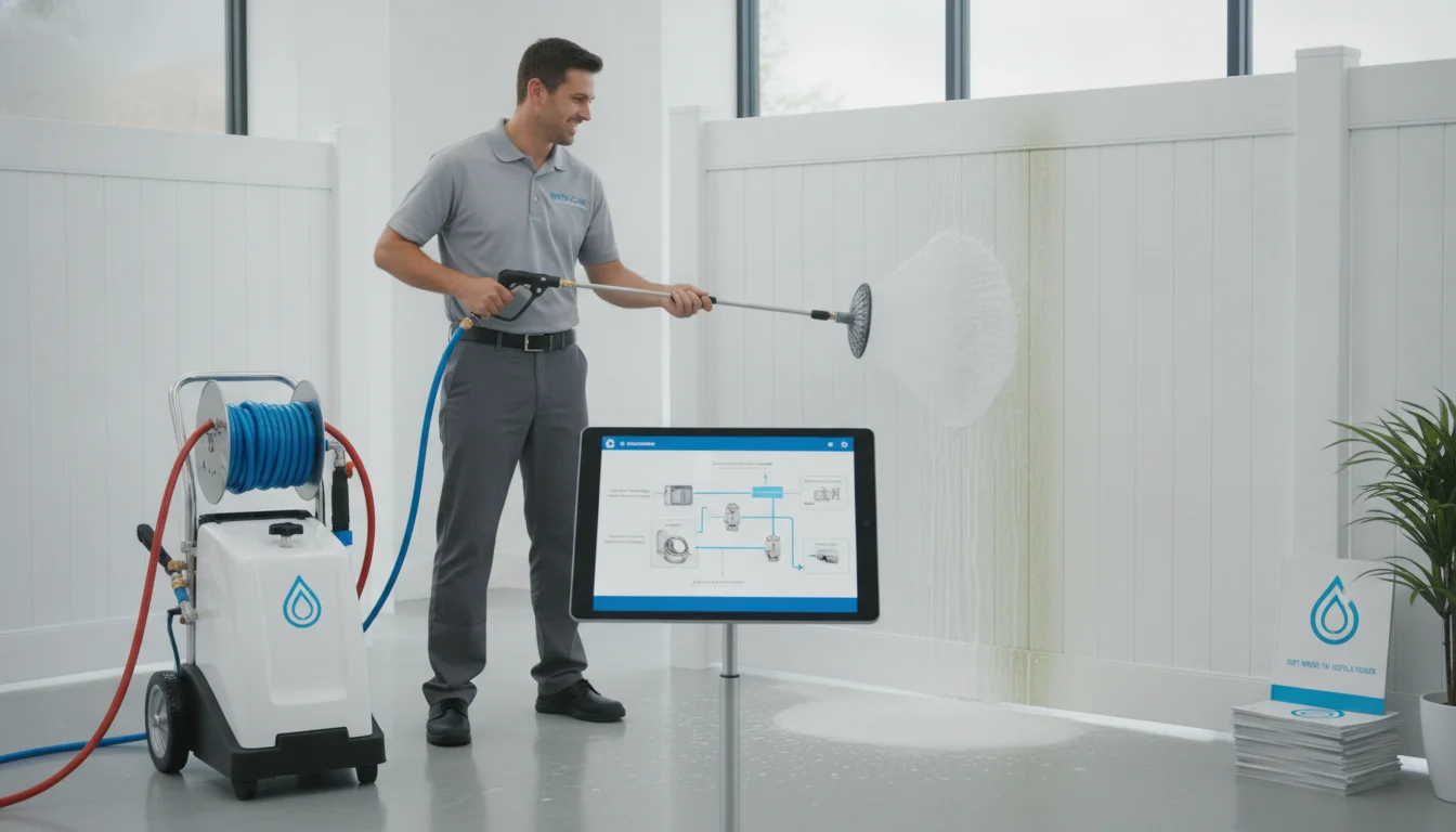 What is soft washing? Professional concept in a clean studio for Lake Charles Pressure Washing